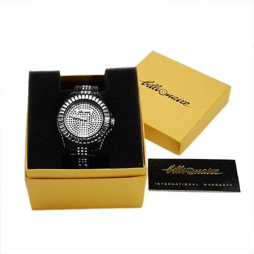 *BILLIONAIRE* BLING BLING CRYSTALS BLACK WATCH